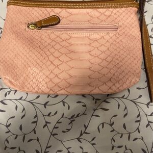 Pink and Brown Textured Women's Bag